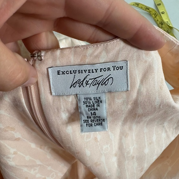 Vintage Lord & Taylor 90s Pink White Dress - Picture 8 of 11